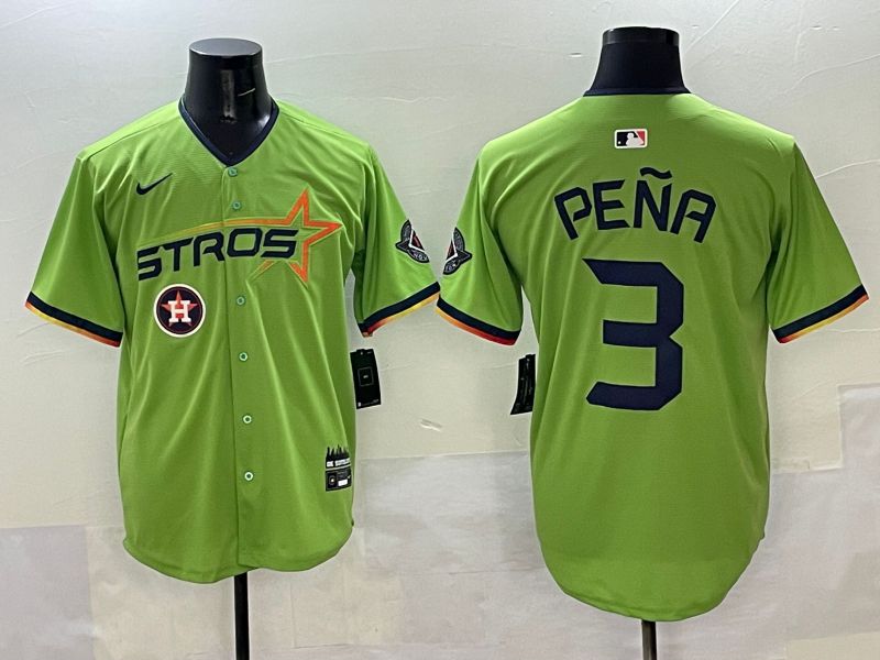 Men Houston Astros #3 Pena Green three generations Joint Name 2025 Nike MLB Jersey style 12
